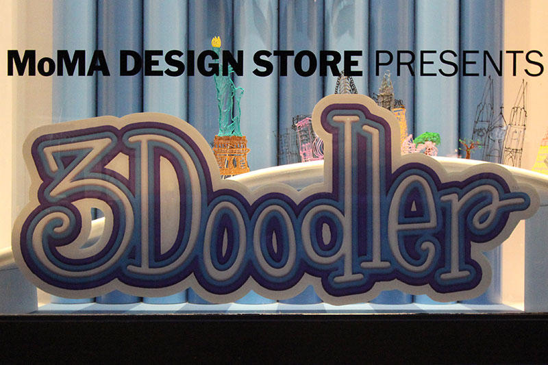 3Doodler sign in MOMA window display in NYC