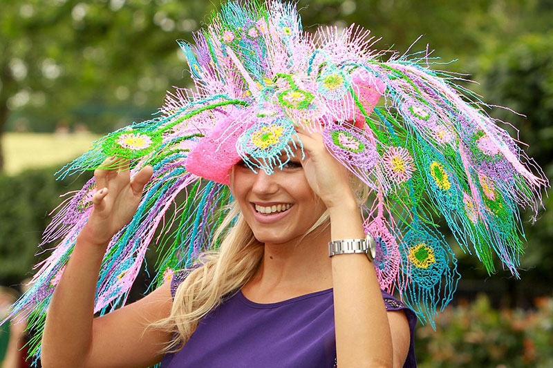 Peacock Hat for Ladies' Day at Royal Ascot